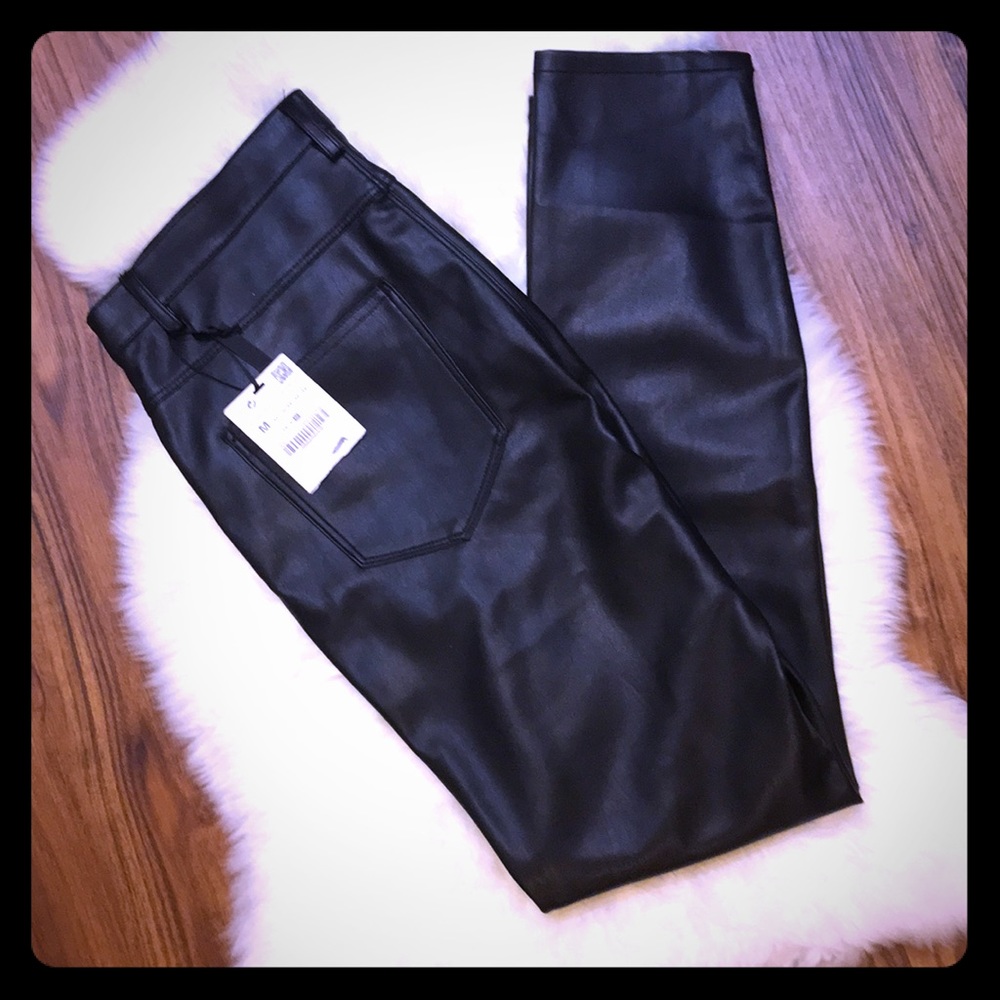 Zara Faux Leather Skinny Jeans